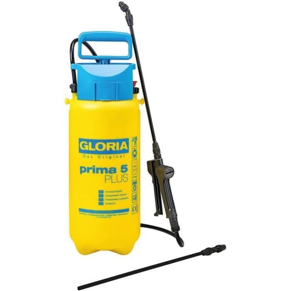 GLORIA Prima 5 Plus tryckspruta - 5L - Syrabeständig Vit