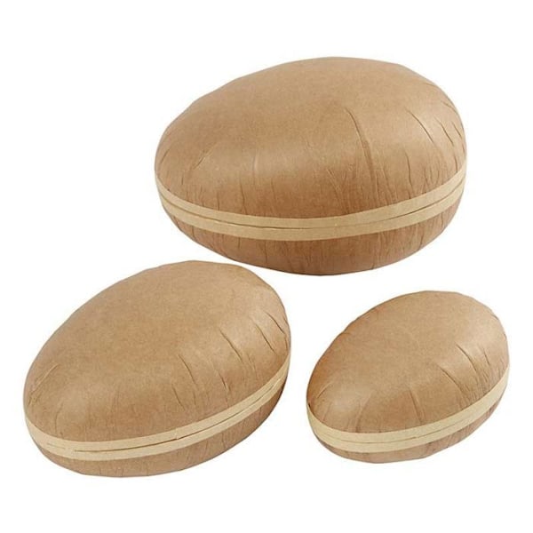 3 pahvimunaa kahdessa osassa - 12/15/18 cm kastanj