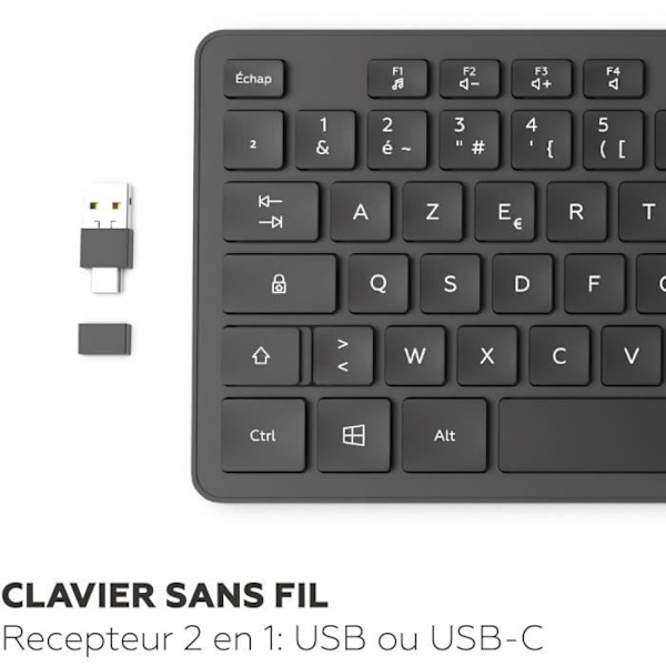Trådløst tastatur - MOBILITY LAB - Premium - AZERTY - Sort