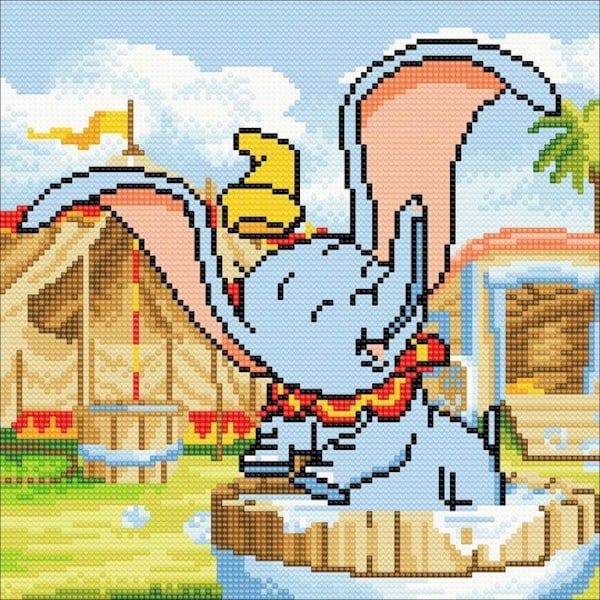 Kit tavla - Crystal Art - Dumbo - 30x30cm - Flerfärgad - Väggdekoration Flerfärgad