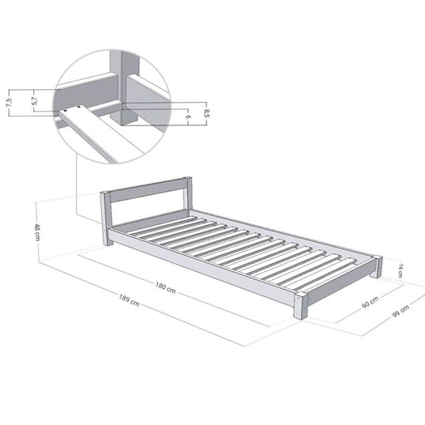 DRÖMMIG barnsäng 90 x 180 marinblå Blå