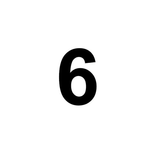 Nummer 6 i MDF-trä för att dekorera - 8 cm kastanj