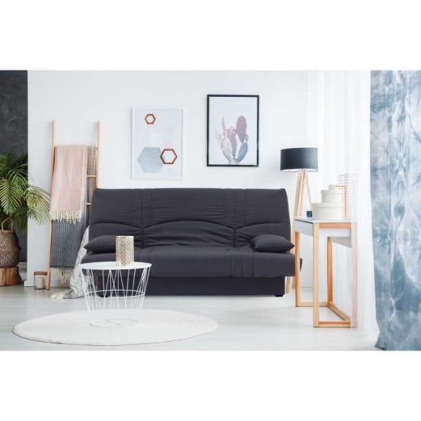 3-sits bäddsoffa - Antracitgrått tyg - L 190 x D 92 cm - DREAM - Modern stil Antracit