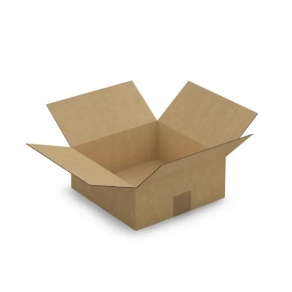 15 pakkauslaatikkoa 25 x 25 x 10 cm - Yksi aallotettu kastanj