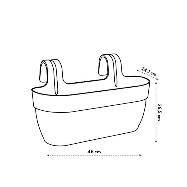 ELHO - Urtepotte - Vibia Campana Easy Hanger Large - Dusty Rose - Udendørs altan - L 24,1 x B 46 x H 26,5 cm rosa damm