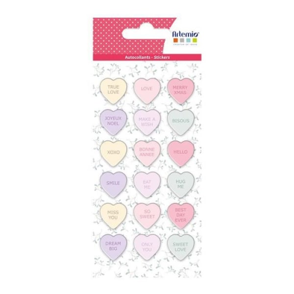 Puffies 3D hearts stickers - ARTEMIO - Once upon a time - Rosa - Barn - Från 5 år