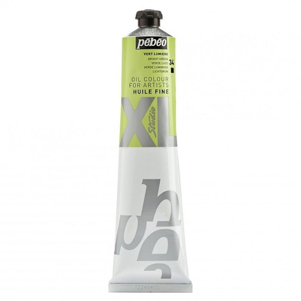 Oliemaling - Pébéo - 200034 - Lysegrøn - 200 ml - Hurtigtørrende 3-6 dage Grön