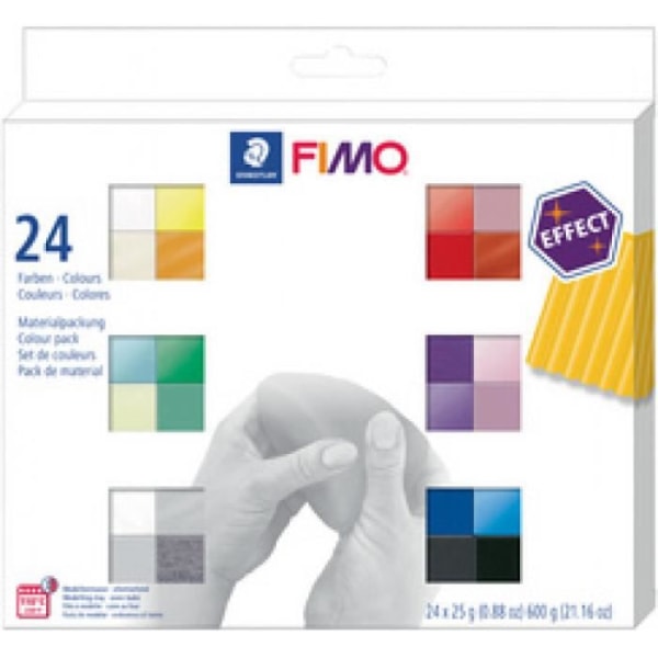 Muovailuvaha - FIMO EFFECT - 24-osainen pakkaus - Monivärinen - Aikuisille ja lapsille - Taiteelliset luomukset Flerfärgad