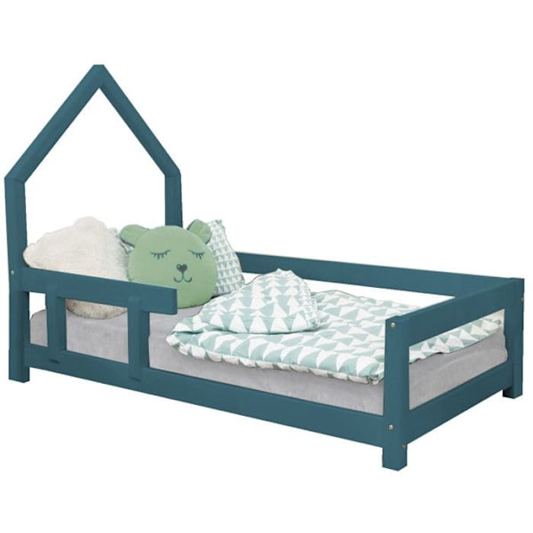Lit cabane enfant POPPI 80 x 160 petroliini 2 Grön