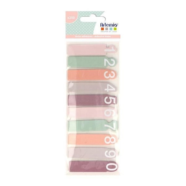 250 nummererede sticky notes Rosa