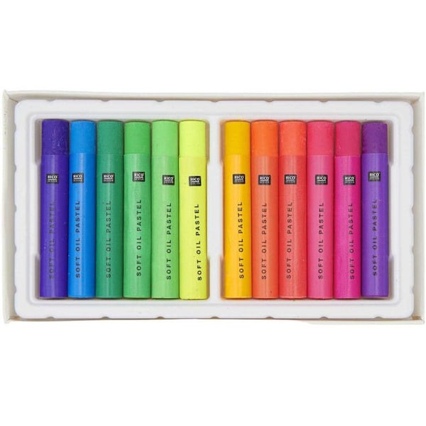 Pasteller i olja - Neonfärger - 12 st - Neon - Barn - Unisex neon