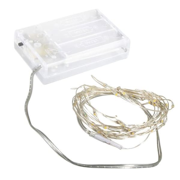 Lysguirlande 40 mini LED 235 cm med ledning og timer Gul