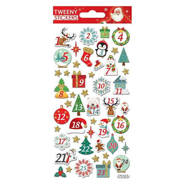 3D Foam Stickers - Adventskalender Flerfärgad