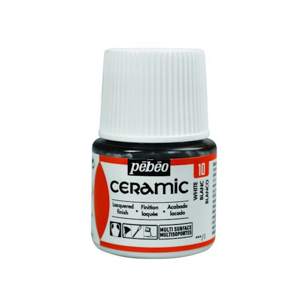 Färg - Pebeo - Keramik - Vit - 45ml - Blank Vit