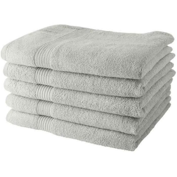 Sæt med 5 I DAG Badehåndklæder 70x130 cm 100% Bomuld - Kridt Vit