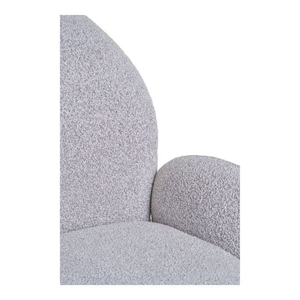 Snurrbar matstol 69x65x91,5 cm i ljusgrå bouclétyg Grå