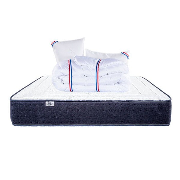 Madras 140x190 cm, Sky, 24 cm, memory foam, medium-firm, sommer/winter side + 2 puder + dyne Vit