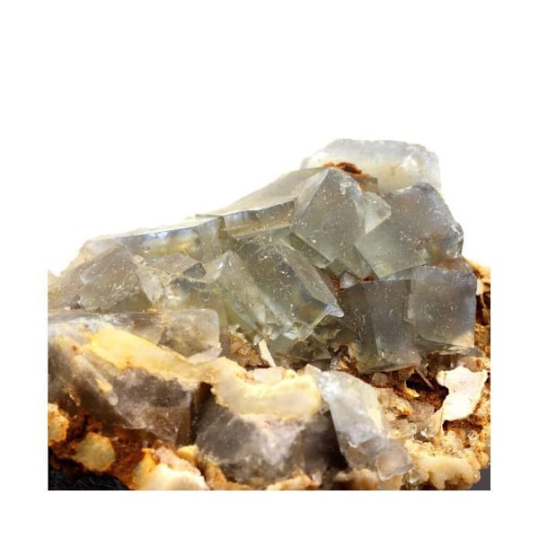 Sten og mineraler. Fluorit. 644,5 øre. Mont-Roc Mine, Tarn, Frankrig..