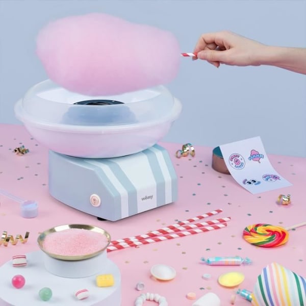 HKOENIG - SWEE32 - Candyflossmaskine - Kapacitet 5,5L - 7 madlavningsprogrammer - Temperatur op til 200°C - 450W Blå