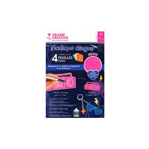 Plastique dingue A4 Fluo 4 ark Flerfärgad