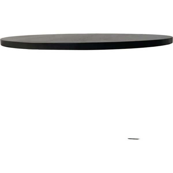 Rund sort træbordplade ø120 x 3,8 cm