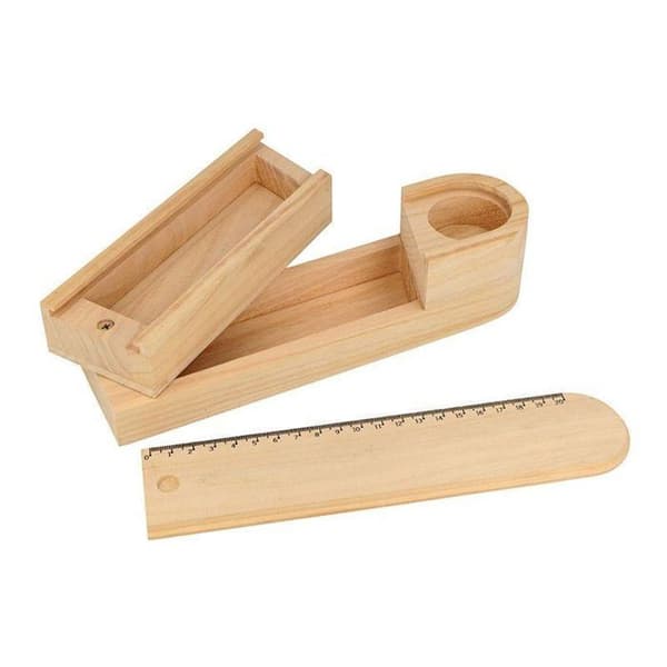 2 penalhuse 2 etager 24 x 6 x 3 cm brun