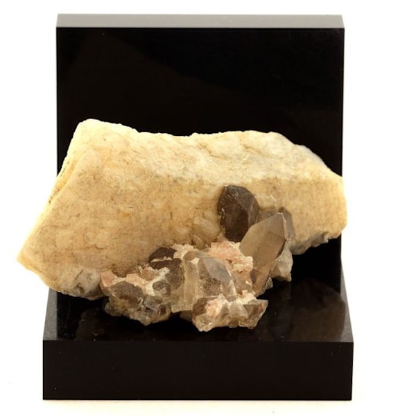 Sten og mineraler. Pink Fluorit, Calcit, Kvarts. 296,7 ct. Mont Blanc-massivet, Frankrig. Rosa