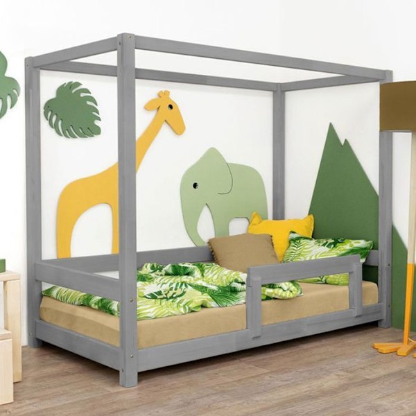 Lit køjeseng barn BUNKY 80 x 180 grå Grå