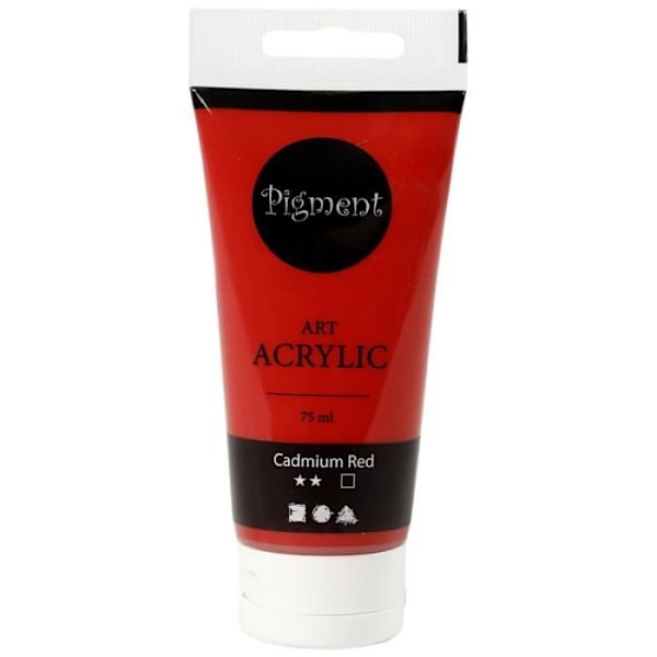 Mat akrylmaling - Pigment Art Akryl - - 75 ml Rød