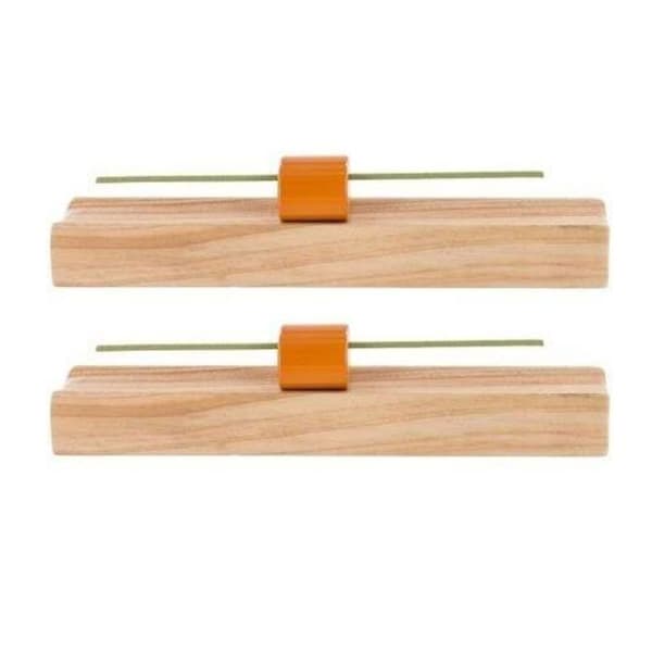 2 Hinoki ædeltræ røgelsesholdere brun