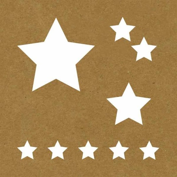 Papirskabelon 20,3 x 20,3 cm - stjerner Transparent