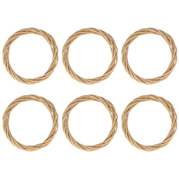6 koristeellista pajuseppelettä 30 cm Beige