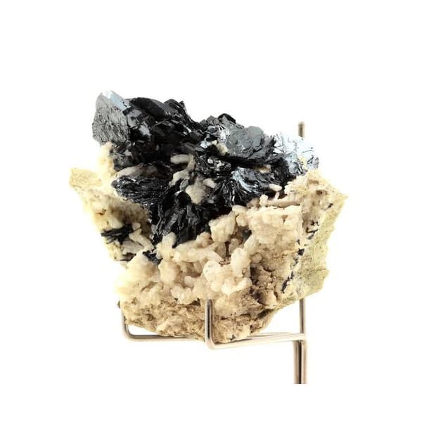 Stenar och mineraler. Hematit + Albit. 516,5 cent. Binn Valley, Wallis (Valais), Schweiz.