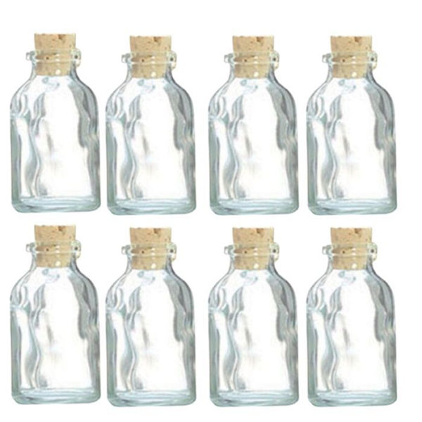 30 mini glasflaskor 6 cm med kork Transparent