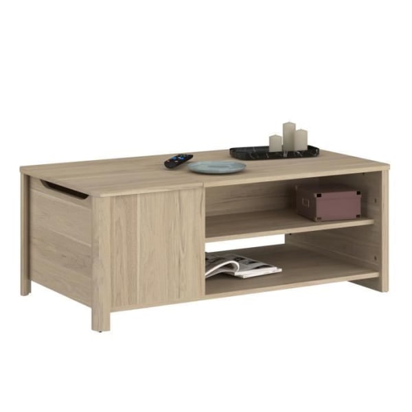 Rektangulärt BETTY soffbord - I pappersbelagd spånskiva - Ekdekor - Klassisk - L110 x H42 x D60 cm Ek