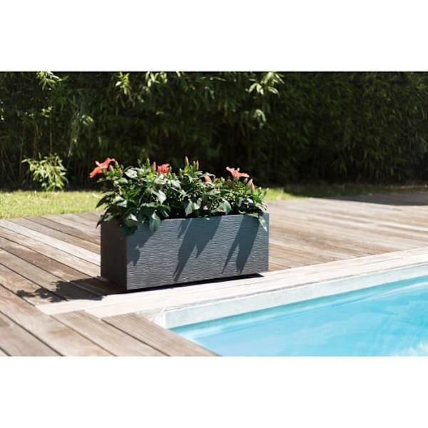 EDA Jardinière Graphit Up - 57 L - 79,5 x 29,5 x 29,5 cm - Grå antracit Kolgrå
