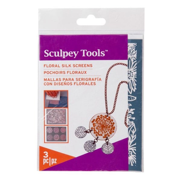 Sculpey Screen Printing Stencils - Blommig Blå