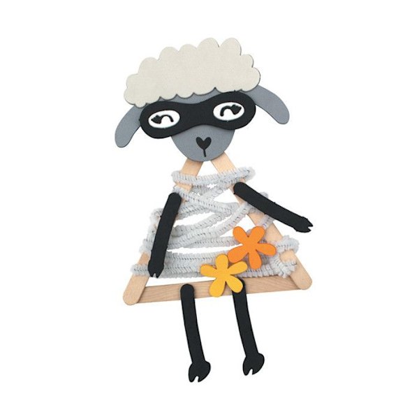 Kumipakkauksen ja tikut - Lammas Flerfärgad