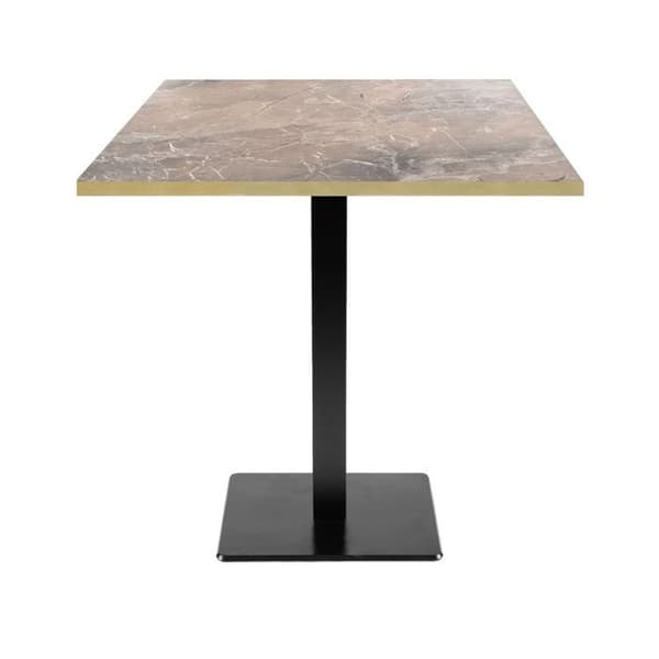 Bord 70 x 70 cm - Milano model græsk marmor med messingkanter brun