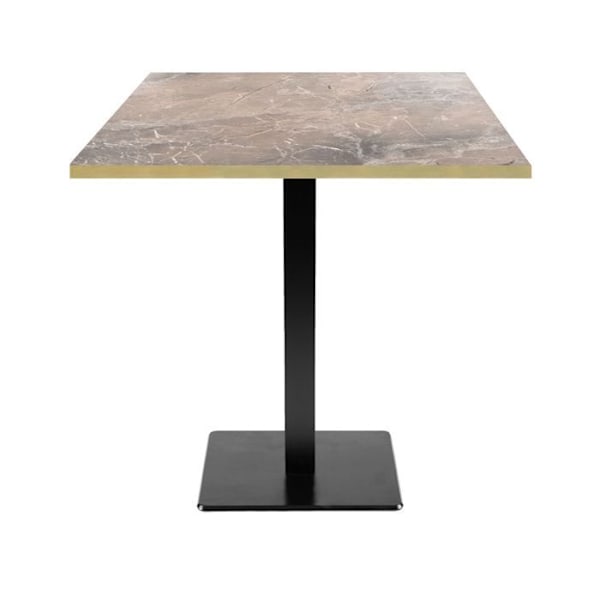 Pöytä 70 x 70 cm - Milanon malli kreikkalaista marmoria messinkireunoilla kastanj