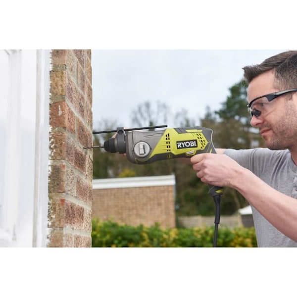 RYOBI - SDS+ 800 W borehammer 4 tilstande: boring, perforering, mejsling, flydende mejsling - 3,0 Joule Epta - Box - RSDS680-KA2 Grön / Träkol