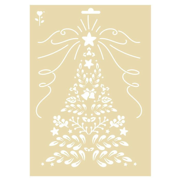 Julstencil A4 - Blomsterträd Transparent
