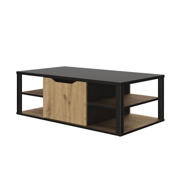 GAMI Sofabord - Sort og håndværks ege-indretning - L 110 x H 38 x D 60 cm - DAKOTA Svart