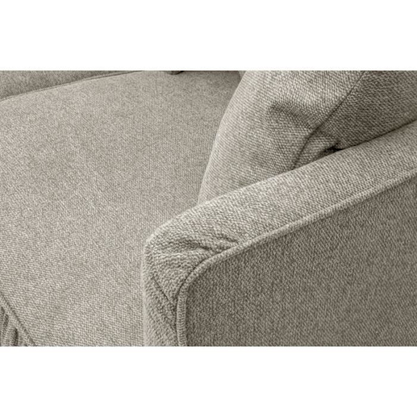 CONSTANCE 4-sits fast soffa - Beige tyg - Ben i massivt trä - L 212 x H 87 x D 93 cm Beige