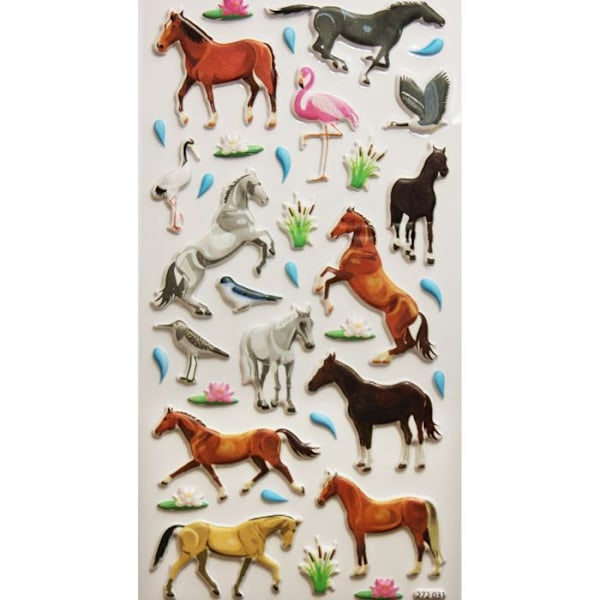 Scen att dekorera för barn - Hästar - Puffies Stickers Flerfärgad