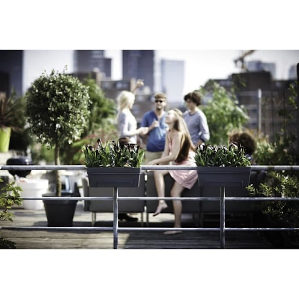 Elho Loft Urban Balcony Allin1 50 - Sort - L 49 x B 27 x H 21 cm - Altan;udendørs - 100% genanvendt Antracit