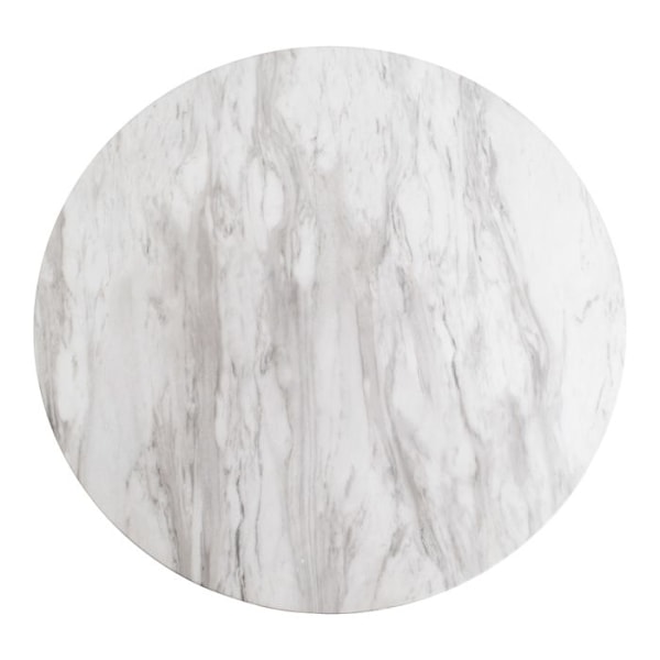 Bolzano Barbord Ø70 cm med marmorlook, ben i mässing, vit. Vit