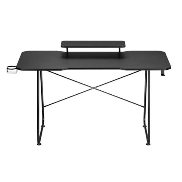 OPLITE ATIKA T10 XL Gaming Skrivebord Sort - Melamin top og sort stålbund Sort