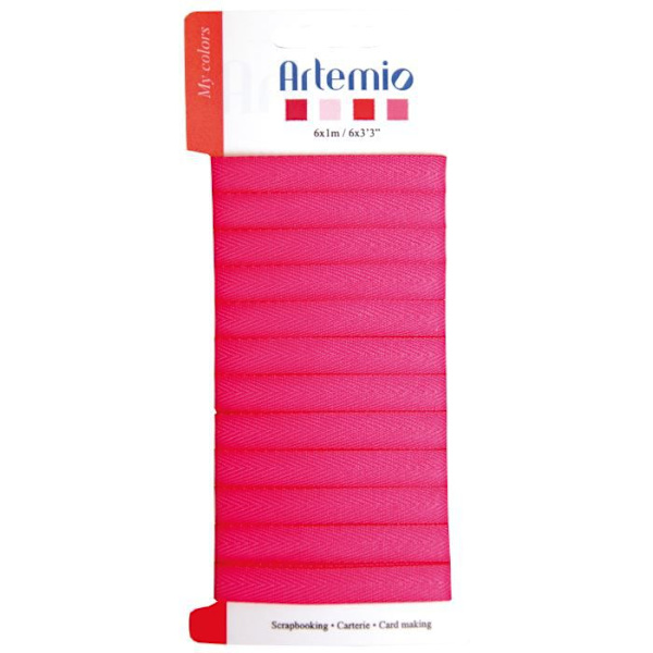 Ruban - ARTEMIO - Fuchsia - Kreativt tillbehör - Idealisk för dina skapelser - Färg rosa Fuchsia