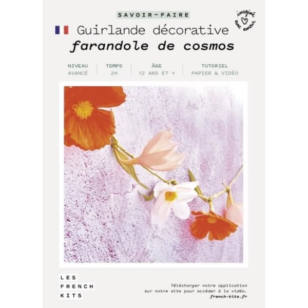 DIY French Kits kit - Kreppipaperi cosmos garland - Valkoinen